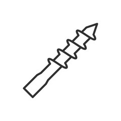 Drill bit, linear icon. Line with editable stroke