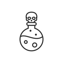 Death Potion, linear icon. Poison. Line with editable stroke