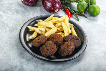 Vegan cuisine - chickpea round falafel