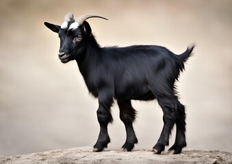 Fototapeta premium Profile of a Tibetan Pigmy Goat, isolated on a white background.