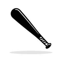 Baseball bat icon. Baseball logo design in flat design. Vector illustration.
