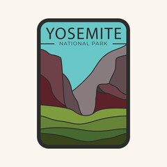 yosemite national park poster background art vector design illustration.