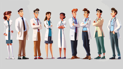 Medical team characters. Hospital staff doctor nurse