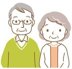 仲の良い高齢者夫婦　シニア