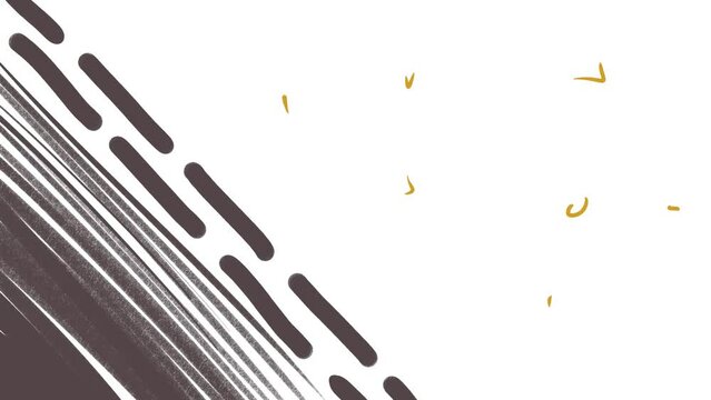 In the lower left corner of the image there is a shaded area and a moving chain consisting of long sticks. On the other side of the canvas there is a frame for inserting text or a logo.