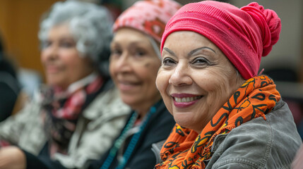 Eldery ladies in a support group