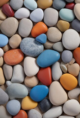 Colorful stones background Lined up along the beach, the sea is beautifully colorful. For making various wallpapers and background.Quality photo