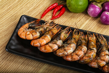 Boiled big tiger fresh shrimp