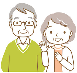 仲の良い高齢者夫婦　シニア