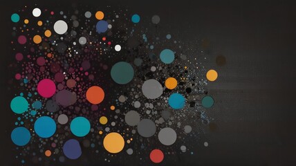  Vector dots colors black background Abstract
