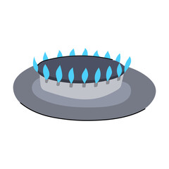fire stove burner cartoon. flame cooker, blue home, oven heat fire stove burner sign. isolated symbol vector illustration
