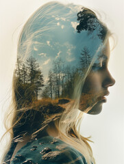 Jeune femme heureuse en nature