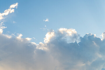 Landscape blue sky with clouds background in summer