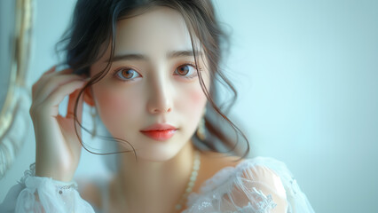 美しい かわいい 女性モデル ポートレート