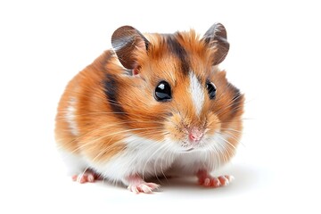 Captivating Closeup of Charming Hamster on Plain Background