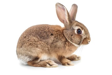 Obraz premium Adorable Lop Rabbit Standing on a White Background