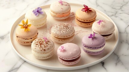 Macaroons in different colours and style