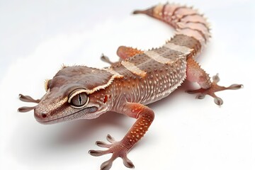Captivating Crested Gecko Isolated on Pristine White Background