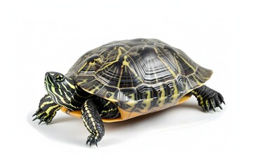 Fototapeta premium Red Eared Slider Turtle Isolated on White Background