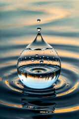Clear Water Drop Splash in Liquid