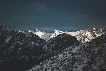 snow covered mountains