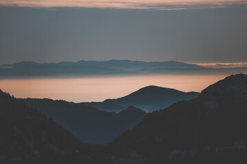sunset in the mountains