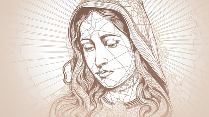 Virgen del carmen catholic religious holiday, event. Graphic women. AI generated.