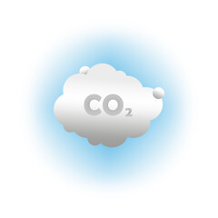 CO2 Emission Cloud Icon. Pollution Concept Vector. Greenhouse Gas Symbol. Environmental Concern Illustration.