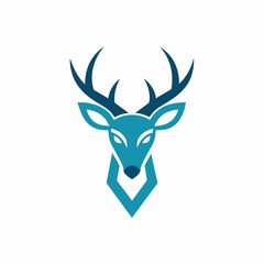 Minimalist animal logo vector art with deer head icon design illustration