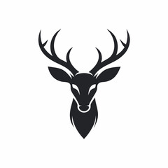 Minimalist animal logo vector art with deer head icon design illustration