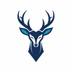 Minimalist animal logo vector art with deer head icon design illustration