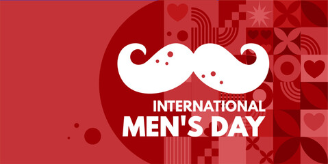 International Men's Day - banner, card vector illustration