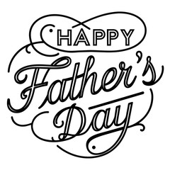 Happy Father's Day silhouette vector art illustration