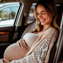 Pregnant Woman Embracing the Journey of Travel