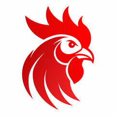 Rooster head logo icon silhouette vector art illustration