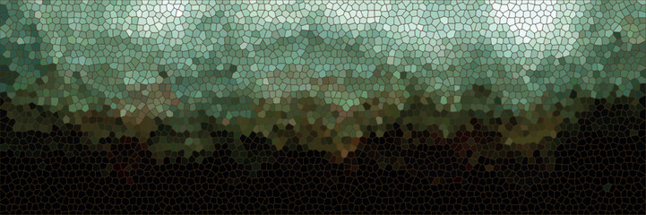 mosaic concept wall mural blended abstract layered shadow brush stroke green color tone  © zdesignworks