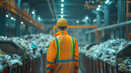 Worker at a recycling facility.