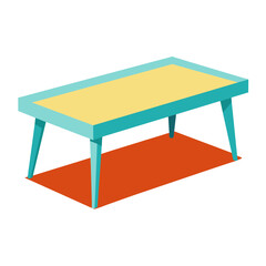 vector image of a modern coffee table with a glass top