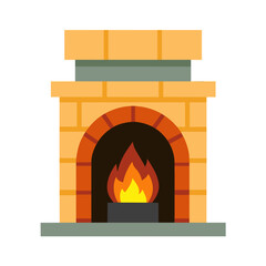 Fototapeta premium vector image of a brick fireplace