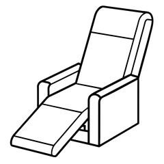  transparent vector image of a recliner chair