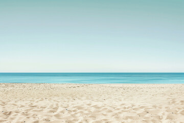 Fototapeta premium Sunny Beach with Blue Sky and Ocean View