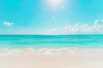 Obraz premium Sunny Beach with Blue Sky and Ocean View