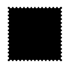 black postage stamp pattern shape flat style vector illustration isolated on white and transparent background