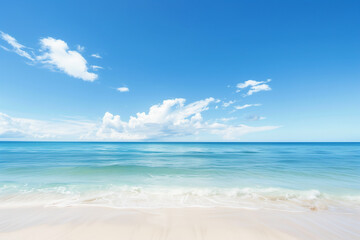 Obraz premium Sunny Beach with Blue Sky and Ocean View