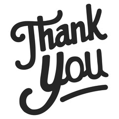 Thank you. Handwritten lettering phrases with modern design.