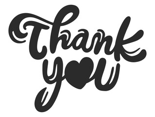 Thank you. Handwritten lettering phrases with modern design.