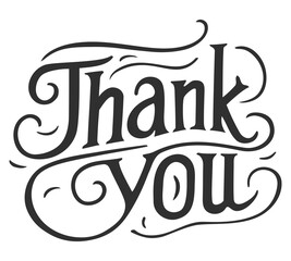 Thank you. Handwritten lettering phrases with modern design.