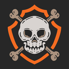 DEAD BONE SKULL LOGO FOR BRAND AND BADGE TATTO