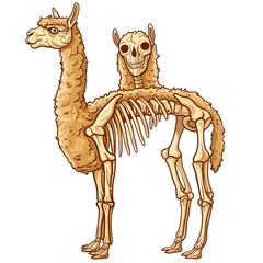 Naklejka premium Alpaca skeleton
