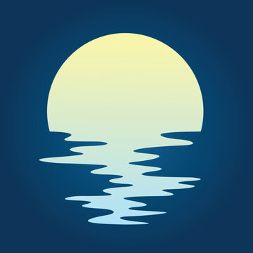 The symbol of a moon with reflection in the water.
